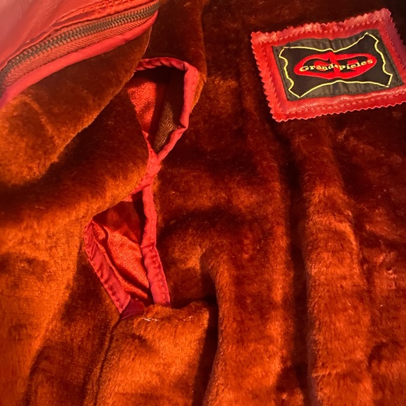 Authentic Grande Pieles red leather peacoat with zip out liner new xs - Picture 5 of 14